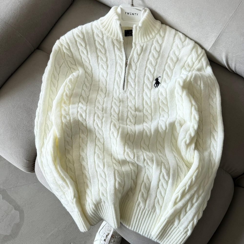 POLO yarı fermuarlı beyaz (PREMİUM KALİTE)