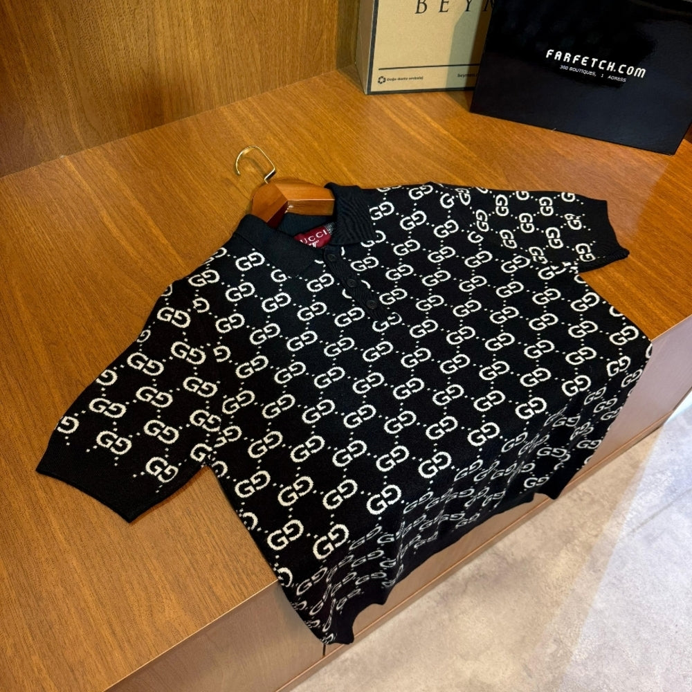 GUCCİ Polo yaka triko siyah (PREMİUM KALİTE)