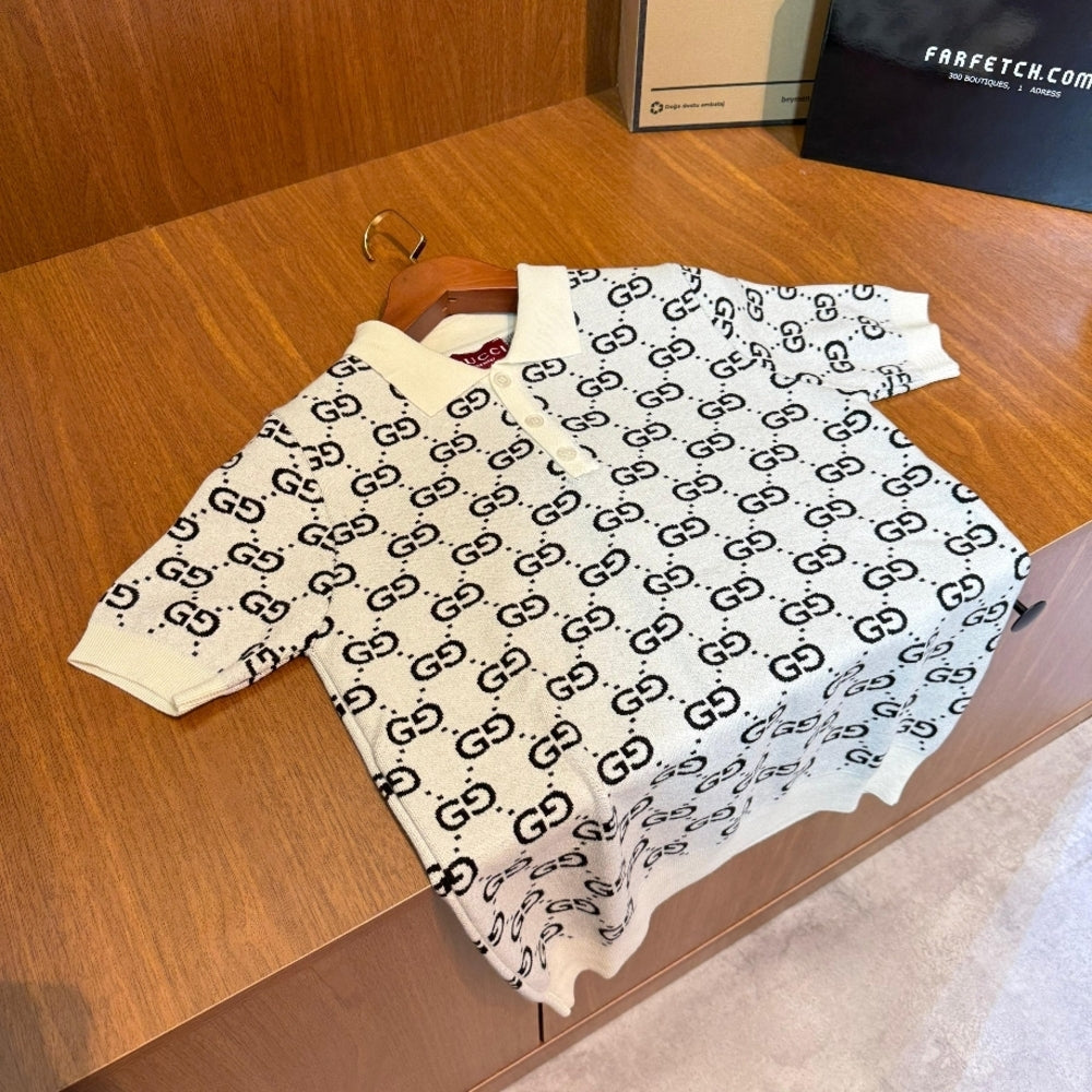 GUCCİ Polo yaka triko beyaz (PREMİUM KALİTE)