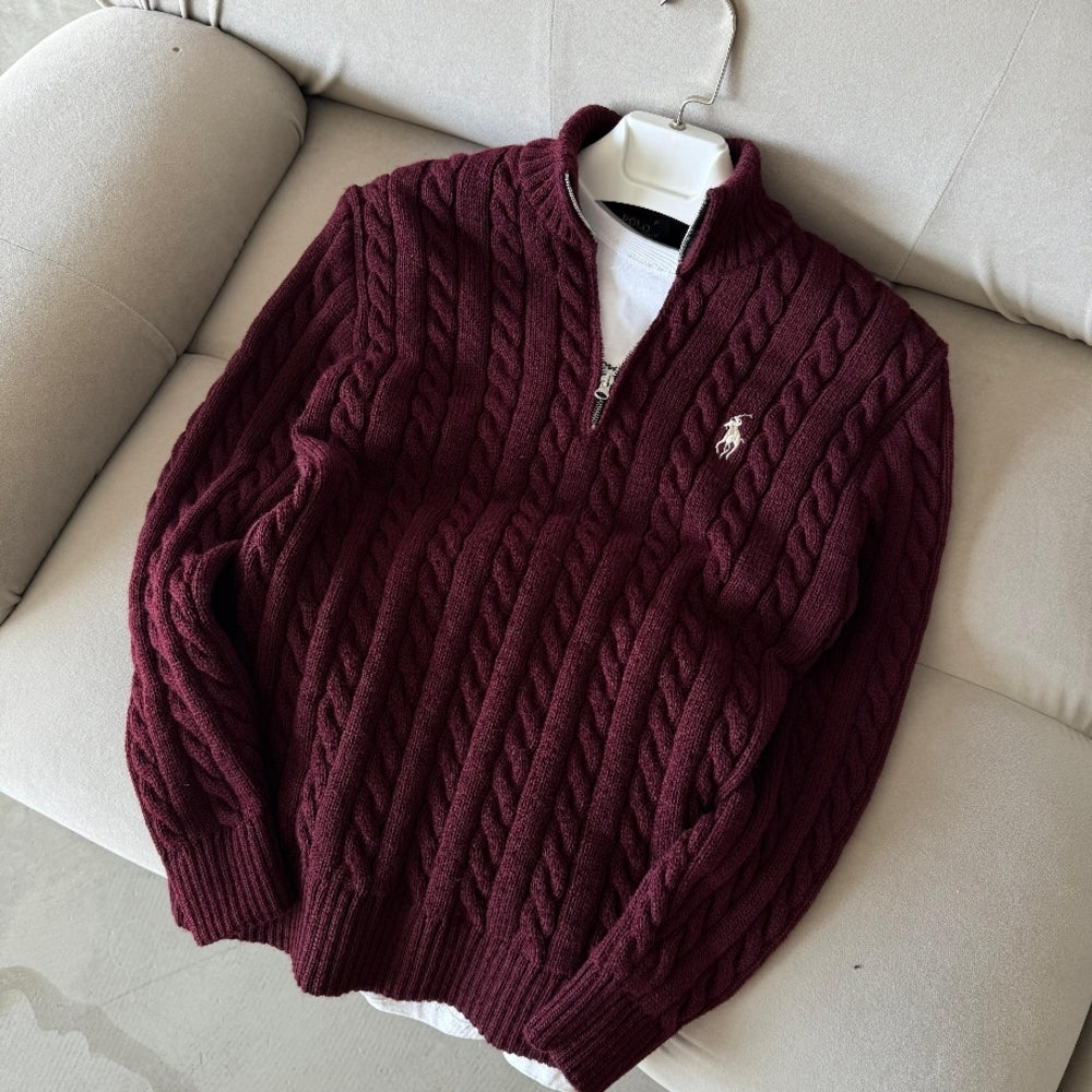 POLO yarı fermuarlı bordo (PREMİUM KALİTE)