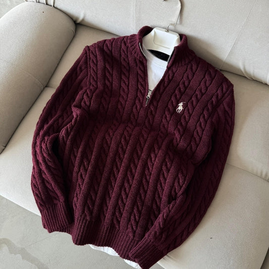 POLO yarı fermuarlı bordo (PREMİUM KALİTE)
